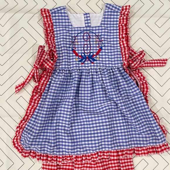 The Bubble Bee Gingham Fourth of July Two Piece Outfit - T - Picture 2 of 16